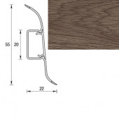 Плинтус, "Дуб капучино", кабель-канал, мягкий край, 55*2500мм