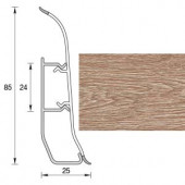 Плинтус "Дуб мокко", кабель-канал, мягкий край, 85*2500мм