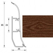 Плинтус "Орех миланский", кабель-канал, мягкий край, 85*2500мм