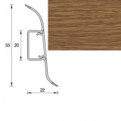Плинтус "Дуб темный", кабель-канал, мягкий край, 55*2500мм