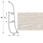 Плинтус "Ясень белый", кабель-канал, мягкий край, 85*2500мм