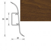 Плинтус "Палисандр", кабель-канал, мягкий край, 55*2500мм