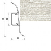 Плинтус "Ясень белый", кабель-канал, мягкий край, 55*2500мм