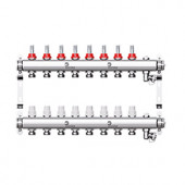 Коллекторная группа "Wester" c расходомерами и воздухоотводчиками 1"*8 вых.3/4"