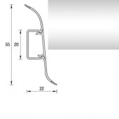 Плинтус "Металлик", кабель-канал, мягкий край, 55*2500мм