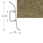 Плинтус "Дуб натуральный", кабель-канал, мягкий край, 55*2500мм