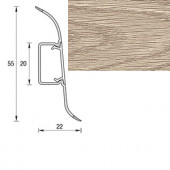 Плинтус "Дуб сафари", кабель-канал, мягкий край, 55*2500мм