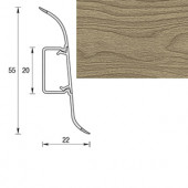 Плинтус "Клен темный", кабель-канал, мягкий край, 55*2500мм