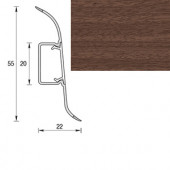 Плинтус "Орех темный", кабель-канал, мягкий край, 55*2500мм