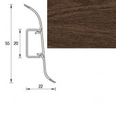 Плинтус "Орех миланский", кабель-канал, мягкий край, 55*2500мм