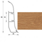 Плинтус "Дуб янтарный", кабель-канал, мягкий край, 85*2500мм