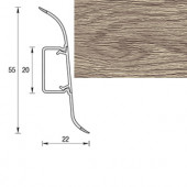 Плинтус "Дуб мокко", кабель-канал, мягкий край, 55*2500мм