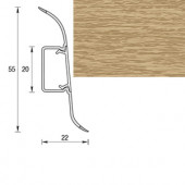 Плинтус, "Дуб светлый", кабель-канал, мягкий край, 55*2500мм