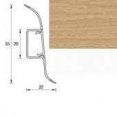 Плинтус "Бук светлый", кабель-канал, мягкий край, 55*2500мм