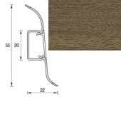 Плинтус "Сантал темный", кабель-канал, мягкий край, 55*2500мм
