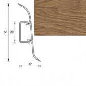 Плинтус "Дуб коньячный", кабель-канал, мягкий край, 55*2500мм