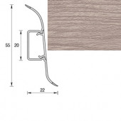 Плинтус "Дуб снежный", кабель-канал, мягкий край, 55*2500мм