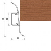 Плинтус "Вишня темная", кабель-канал, мягкий край, 55*2500мм